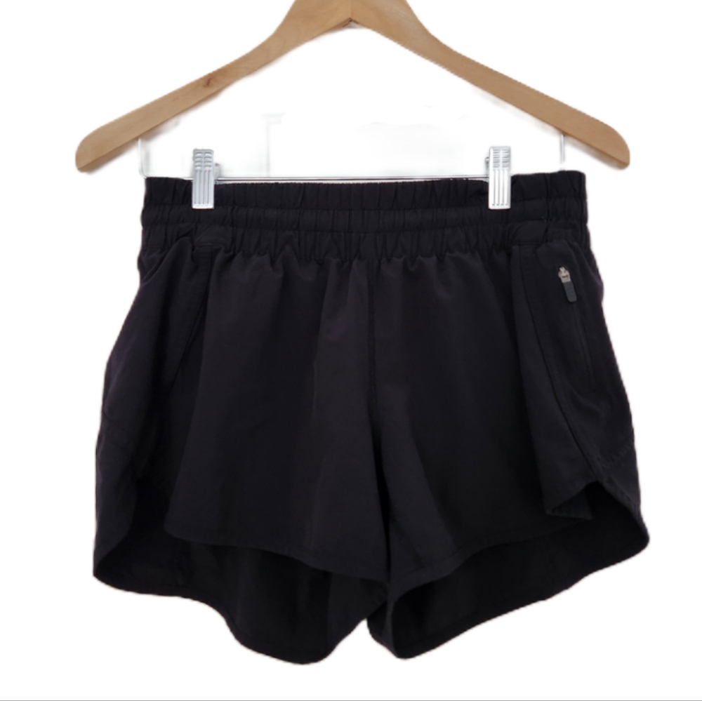 Lululemon Track That Mid Rise 3" Womens 10 Black Lined Booty Gym Yoga Shorts